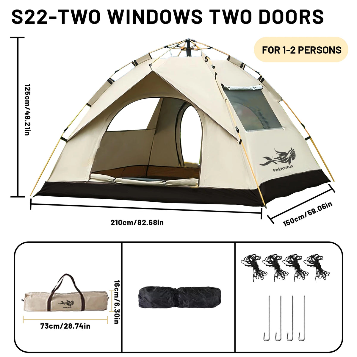 Instant Pop Up Camping Tent For Outdoor Adventures And Travel