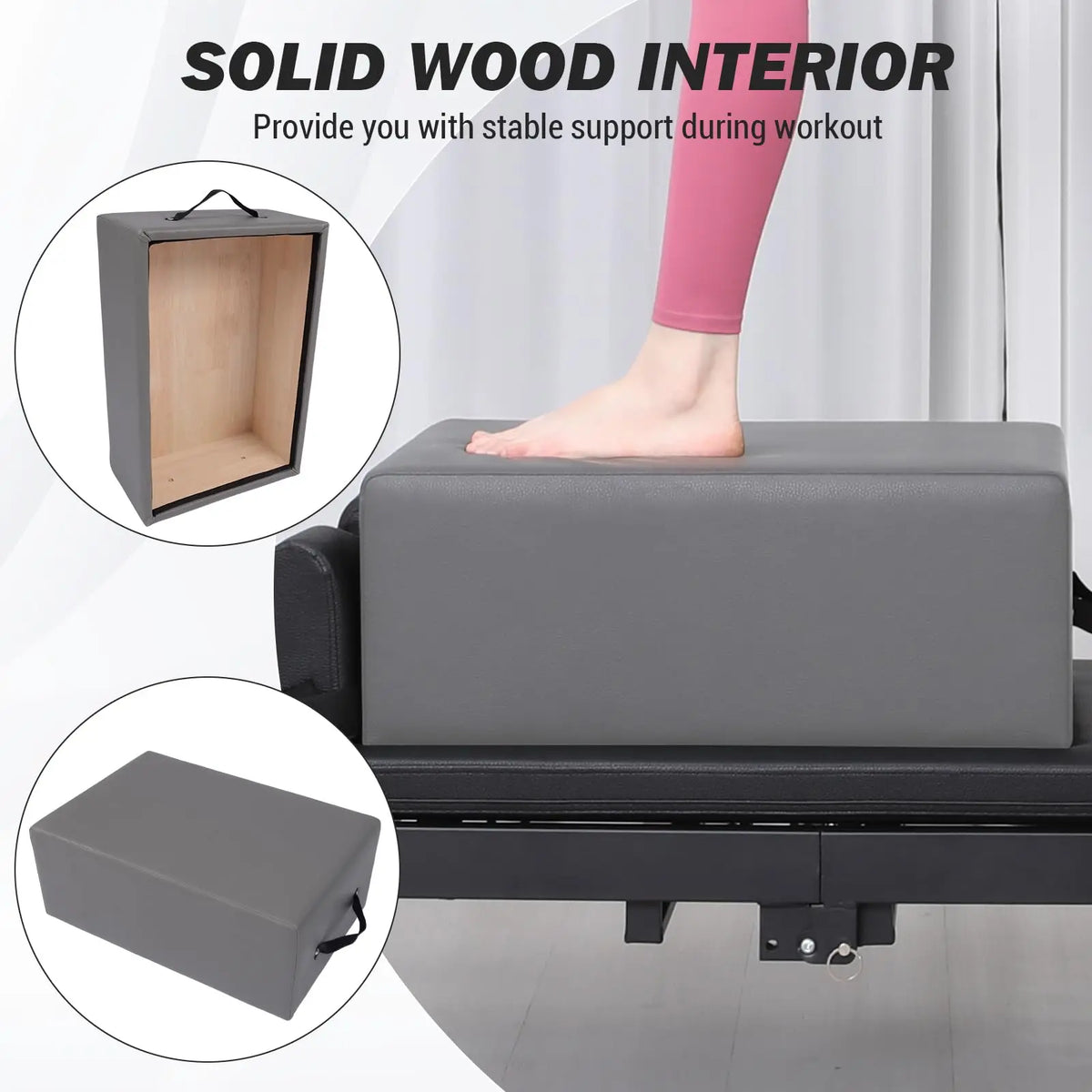 HiMiss Portable Pilates Sitting Box For Home Gym Workouts