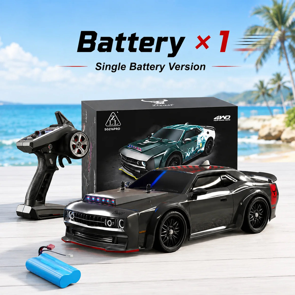 ZNLYRION 4WD Brushless RC Drift Racing Car LED Lights