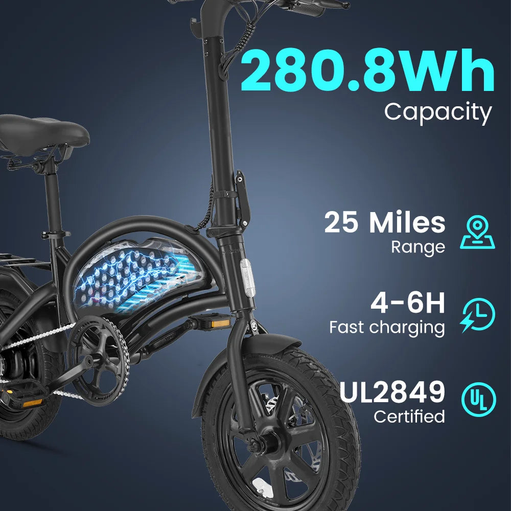 Dyu D3F Adult Folding Electric Bike For Urban Commuters